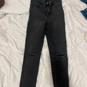 Zara Black Skinny Distressed Jeans